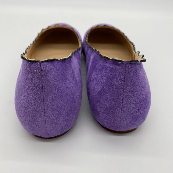 NEW Purple Scalloped Ballet Flats - Slip-On - Picture 7 of 10